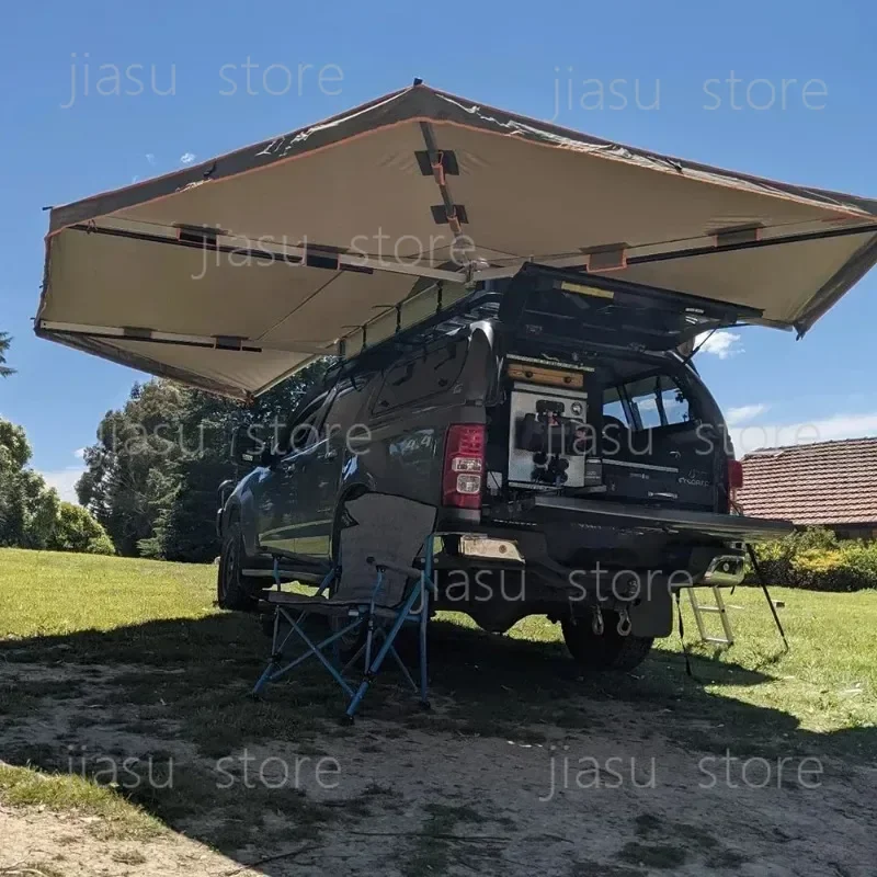 270° Car Roof Side Awning, Sun Shade Tent Canopy for Camping Travelling, Foldable Outdoor Vehicle Awning Modern Design