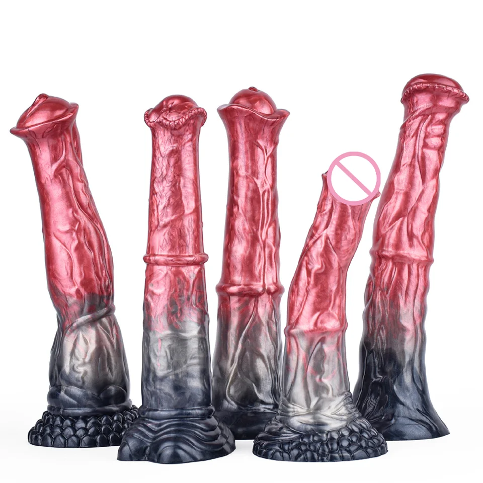 ROUGH BEAST Big Horse Dildos with Suction Cup for Sex Machine,Silicone Multi Color Animal Dildos Sex Toys for Women Men