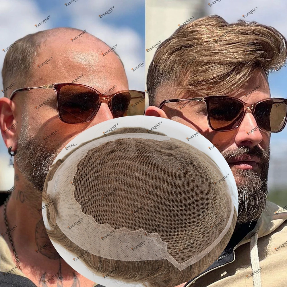 

Супер натуральная линия волос, кружево и система из искусственной кожи, система замены волос, капиллярный протез для светлых и каштановых волос Q6, швейцарский HD кружевной парик