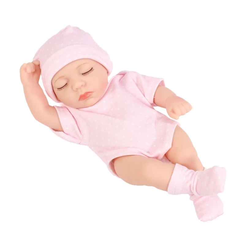 Mini Boneca Boneca Cuddle Boneca Lavável Reborns Simulação Vívida Reborns Criança Meninas Brinquedo Amamentar 7''