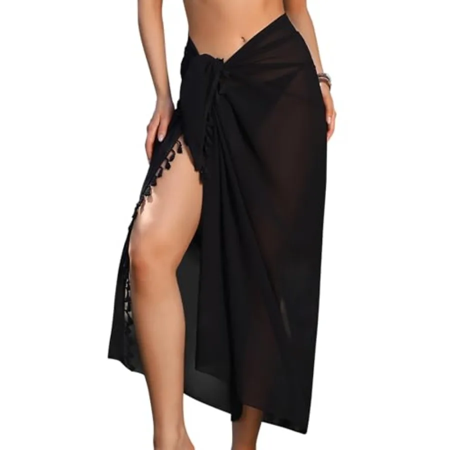 

Женские пляжные саронги из шифона, прозрачные накидки для купальников, пляжные платья для плавания