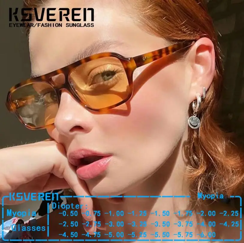

Double Bridge Square Myopia Sunglasses Women Prescription Nearsighted Glasses Men Outdoor Shade Sun Glasses -0.5 To -6.0