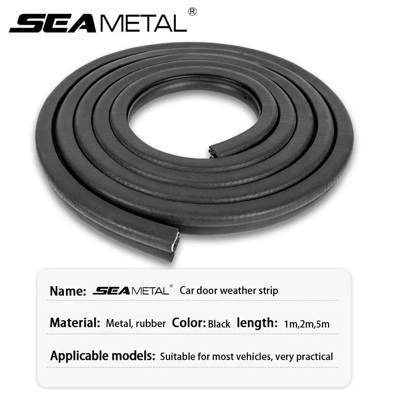 SEAMETAL Car Door Anti-collision Strip U Shaped Anti Scratch Car Body Door Edge Sealing Strip Protection Sticker Car Accessories