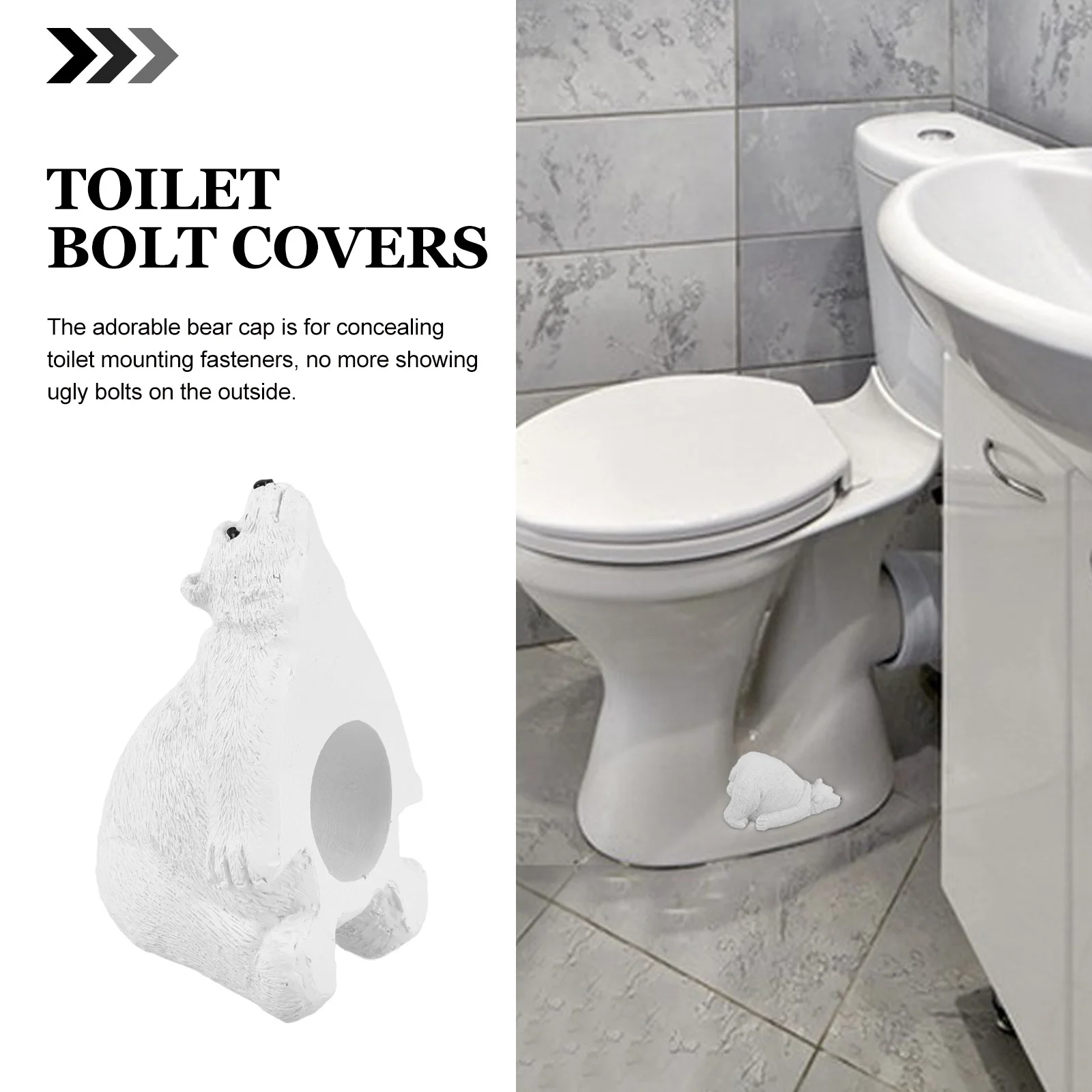 

Adorable Bear Toilet Bolt Caps Universal Fit For Toilet Bowl Mounting Fasteners Covers Ugly Bolts Bathroom Decor Repair