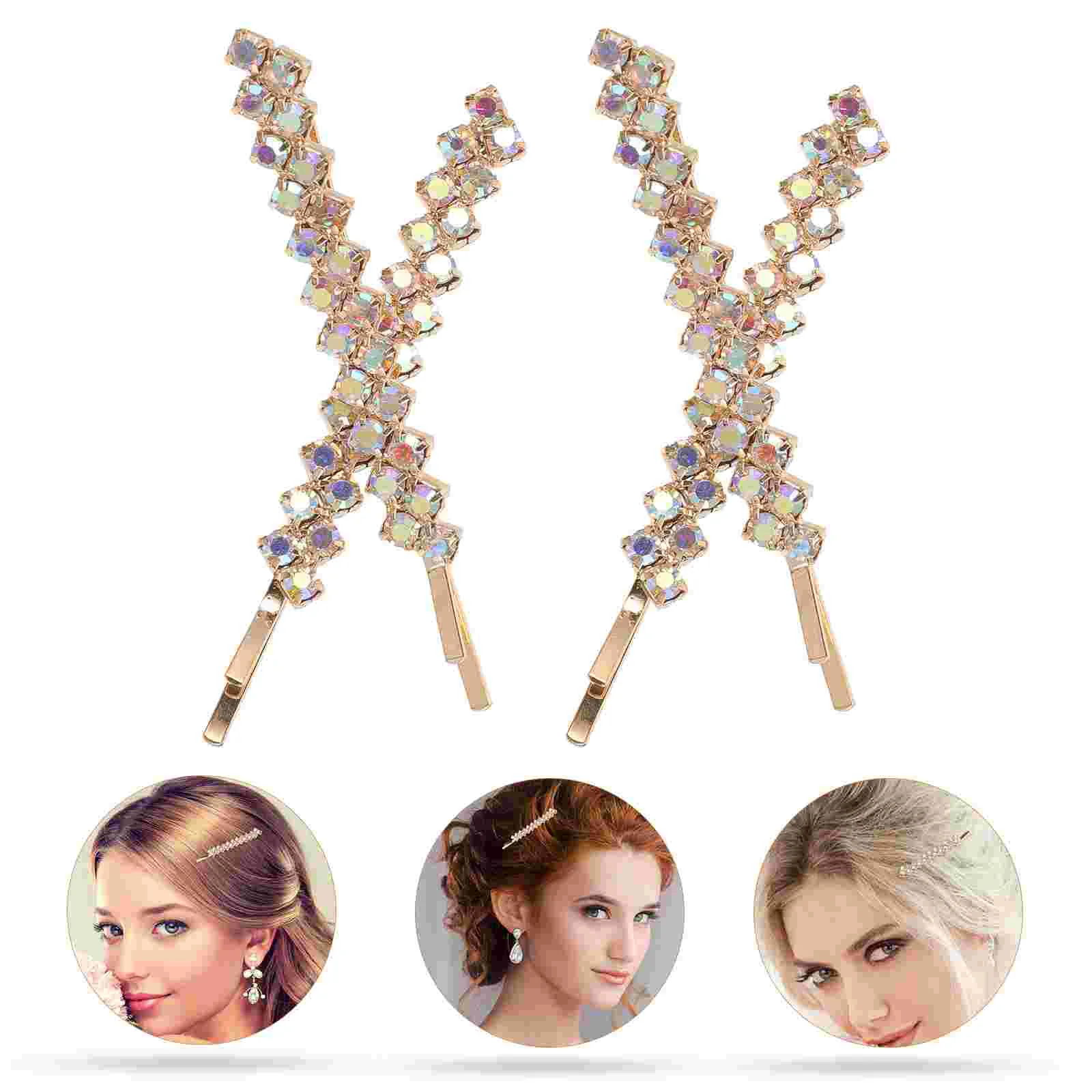 Strass Bobby Pins Cristal Hairpin Decorações de Casamento Clipe Acessórios para Guarnição Dourada