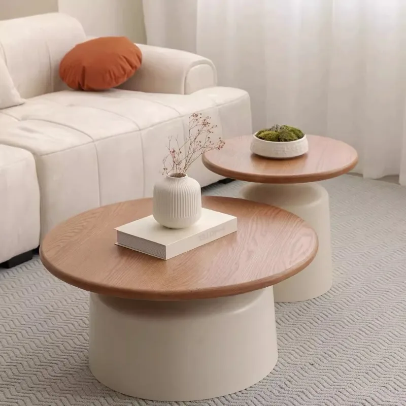 

Stylish Apartment Coffee Table Living Room Center Table Minimalist Iron Round Desk for Small Apartment/Homestay Coffee Tables