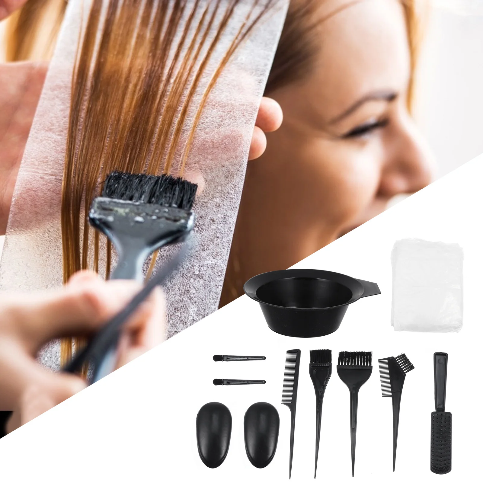 11Pcs Hair Tint Kits Professional Coloring Supply Bowl Brush Clip Ear Covers Hair Coloring Tool Kit Bowl Salon Dyeing Supplies - Image 5