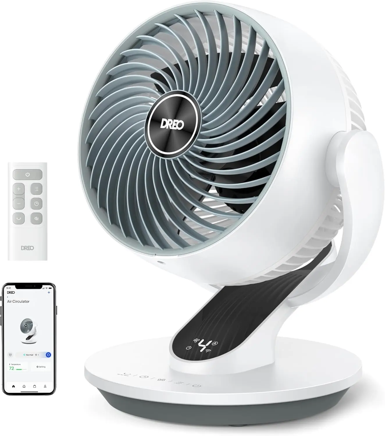 

Smart Fan for Bedroom, 120° Vertical & 90° Oscillating Fan with Voice Control, 13 Inch Quiet Air Circulator for Whole Room, 70