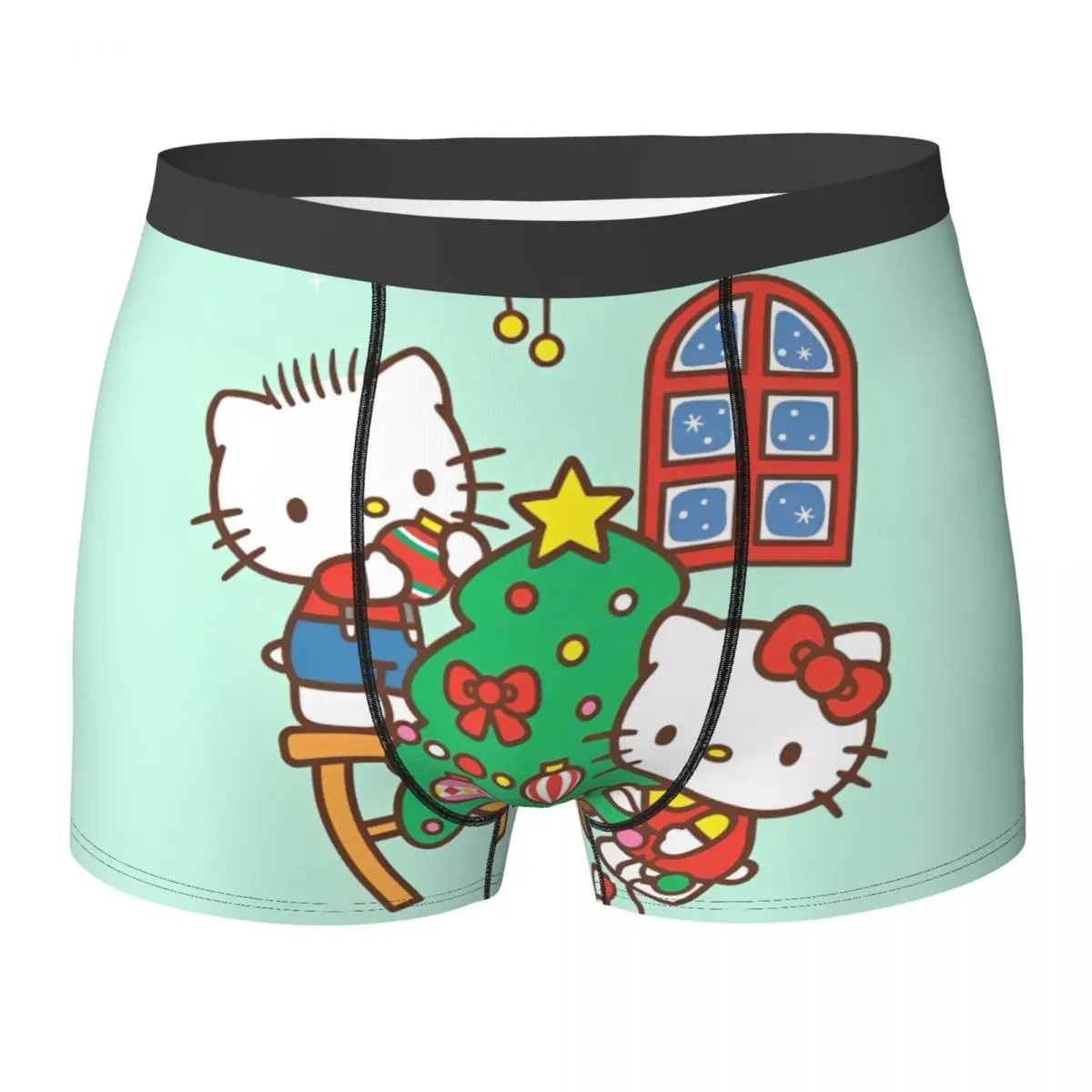

Kawaii Hello Kitty нижнее белье, милые мужские трусы с героями мультфильмов, забавные шорты-боксеры на заказ, шорты высокого качества, трусы больших размеров