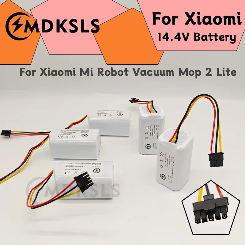MDKSLS 14.8V 2800-12800mAh Rechargeable Li-ion Battery Pack For Xiaomi Mijia Mi Robot Mop 2 Lite Sweeper Vacuum MJSTL Wholesale