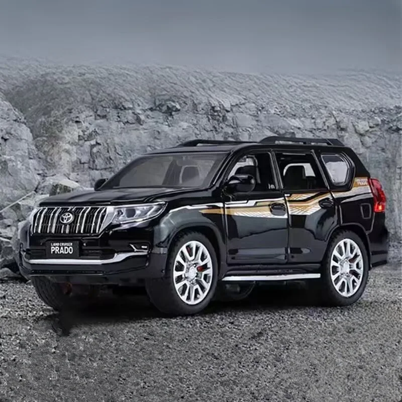 

HAOCHI 1/32 Toyota PRADO Land Cruiser SUV Alloy Car Model Diecast Metal Off-road Vehicle Car Model Sound and Light Kids Toy Gift