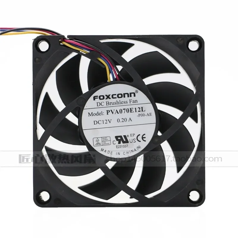 Ventilateur de processeur Foxconn PVA070E12L 7015 7CM 12V 0.20A à contrôle de vitesse PWM à quatre fils hydraulique pour Foxconn