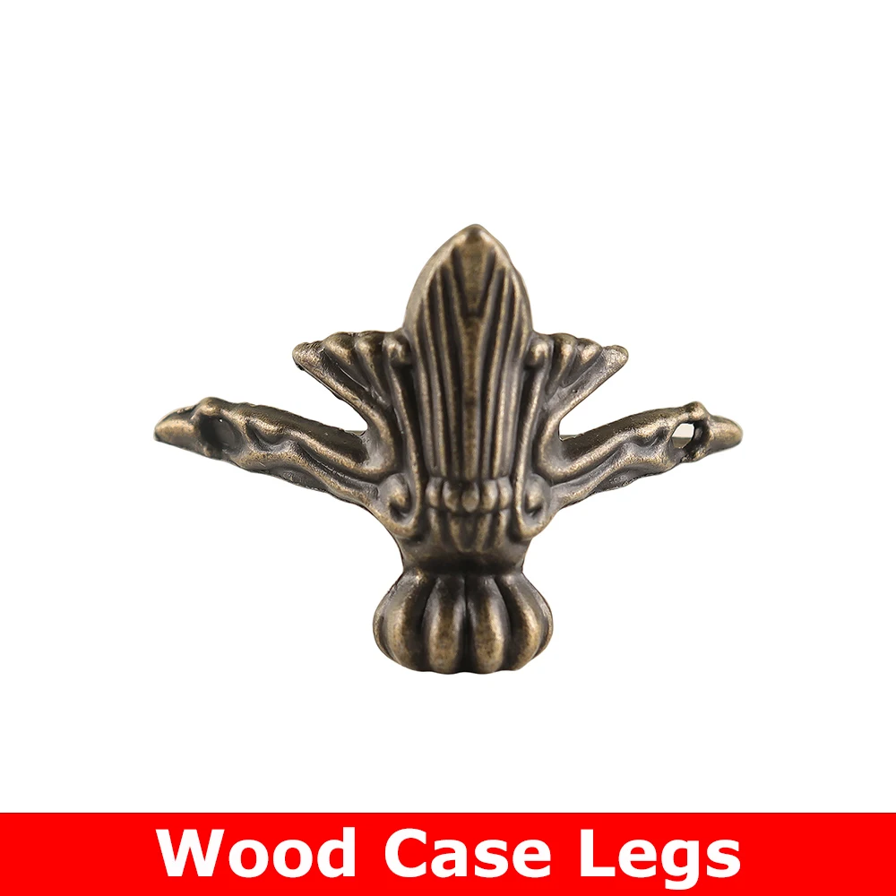 

4pcs/set Antique Wood Case Legs Decorative Feet Leg Metal Corner Protector Hardware Bracket Furniture Hardware 2023 New Arrival