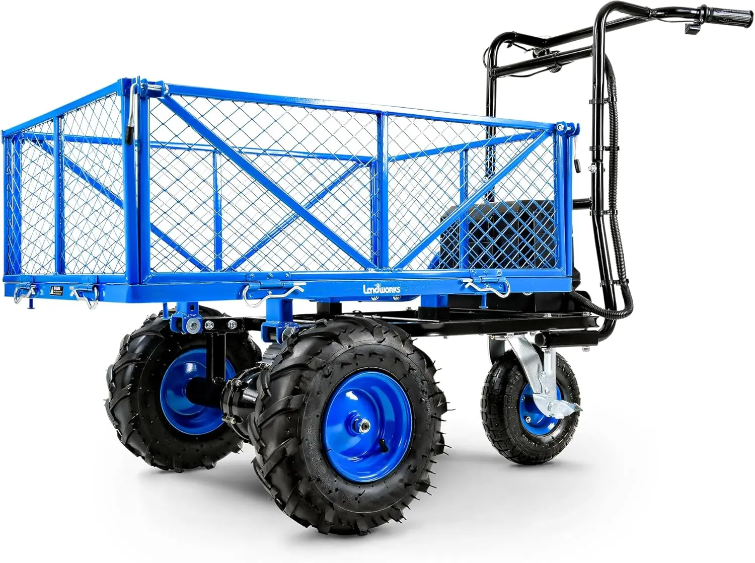 Landworks Utility Service Cart Wheelbarrow Power Wagon, Super Duty Electric 48V Dc Li-Ion Battery Powered, 500 Lbs Load & 1000+