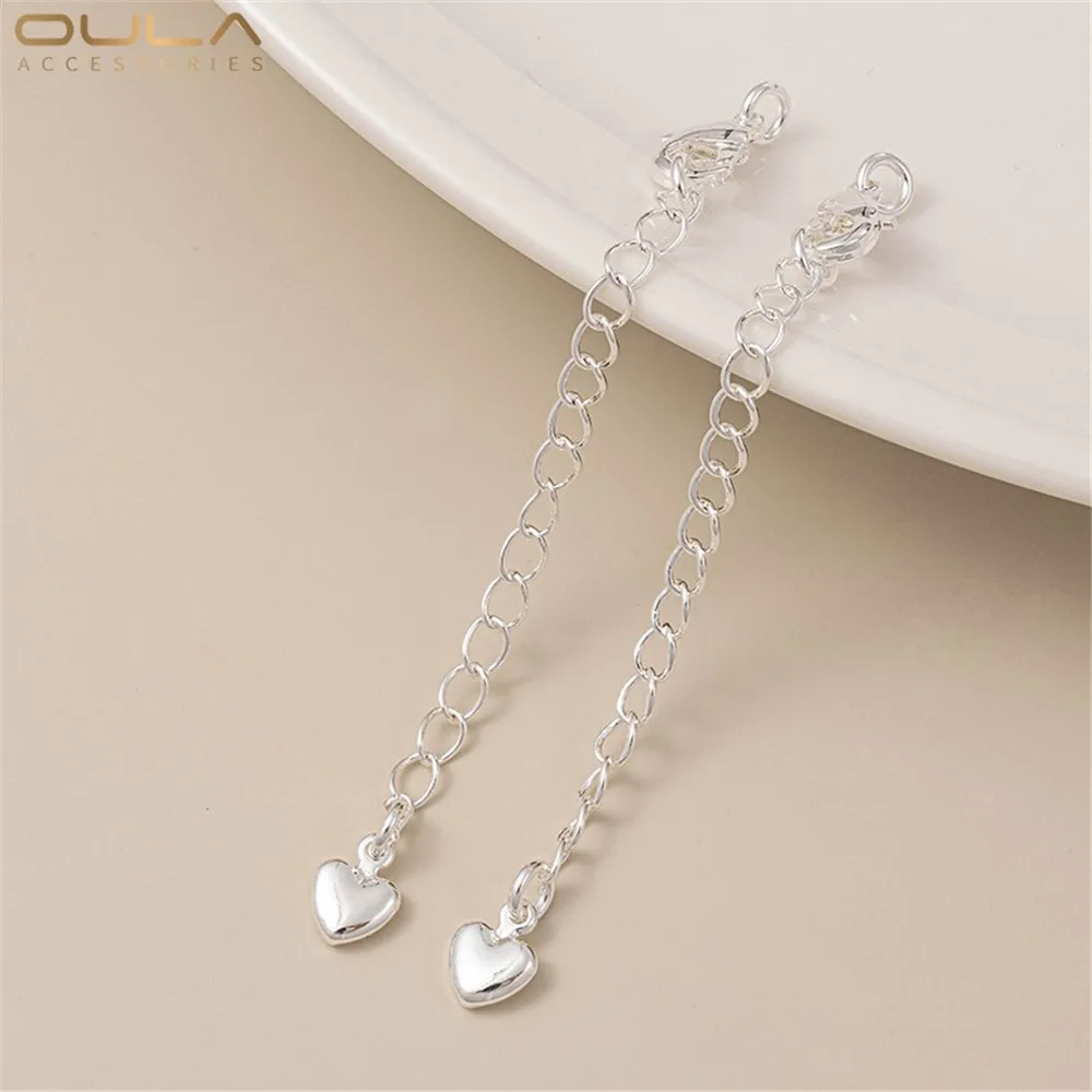 

Copper-clad Silver Extended Chain Tail Chain Spring Lobster Clasp Diy Collarbone Necklace Bracelet Extended Chain Accessories