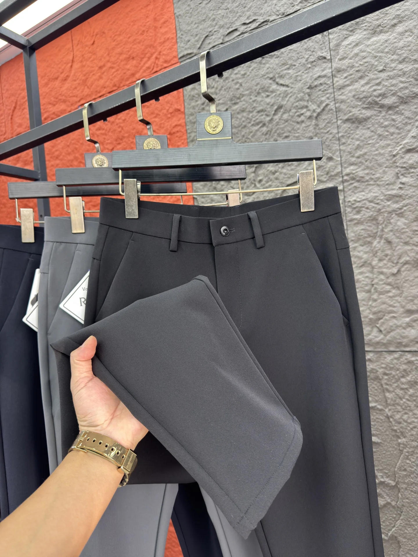 

Svip Quali Thiened Cosite Men's Casual Pants Autumn Winter Commuting 3D Tailoring Straight Leg Pants Warm Nylon