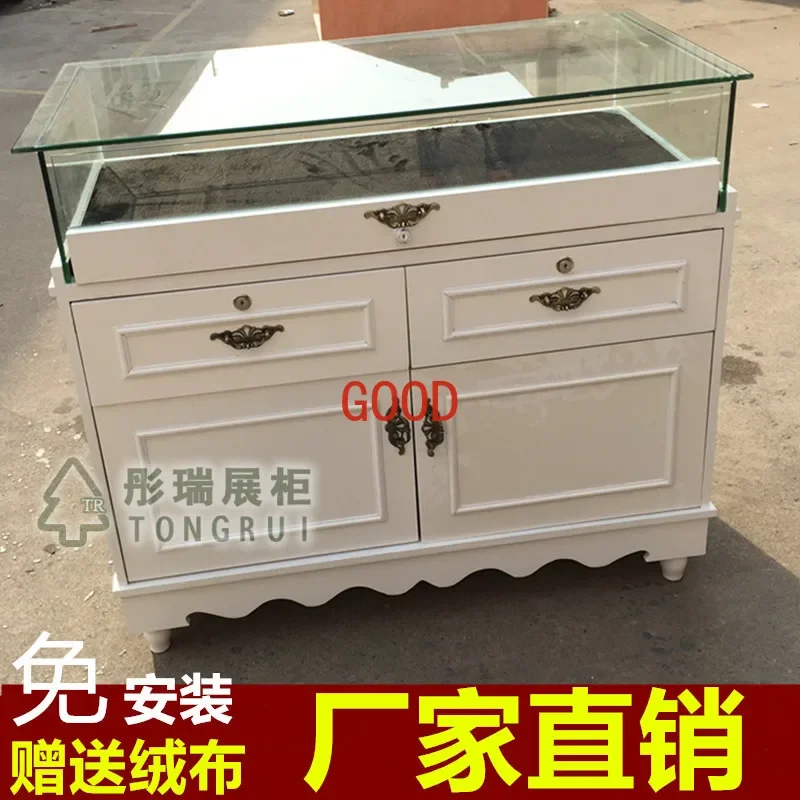 

European-Style Jewelry Cabinet Glass Showcase Wooden