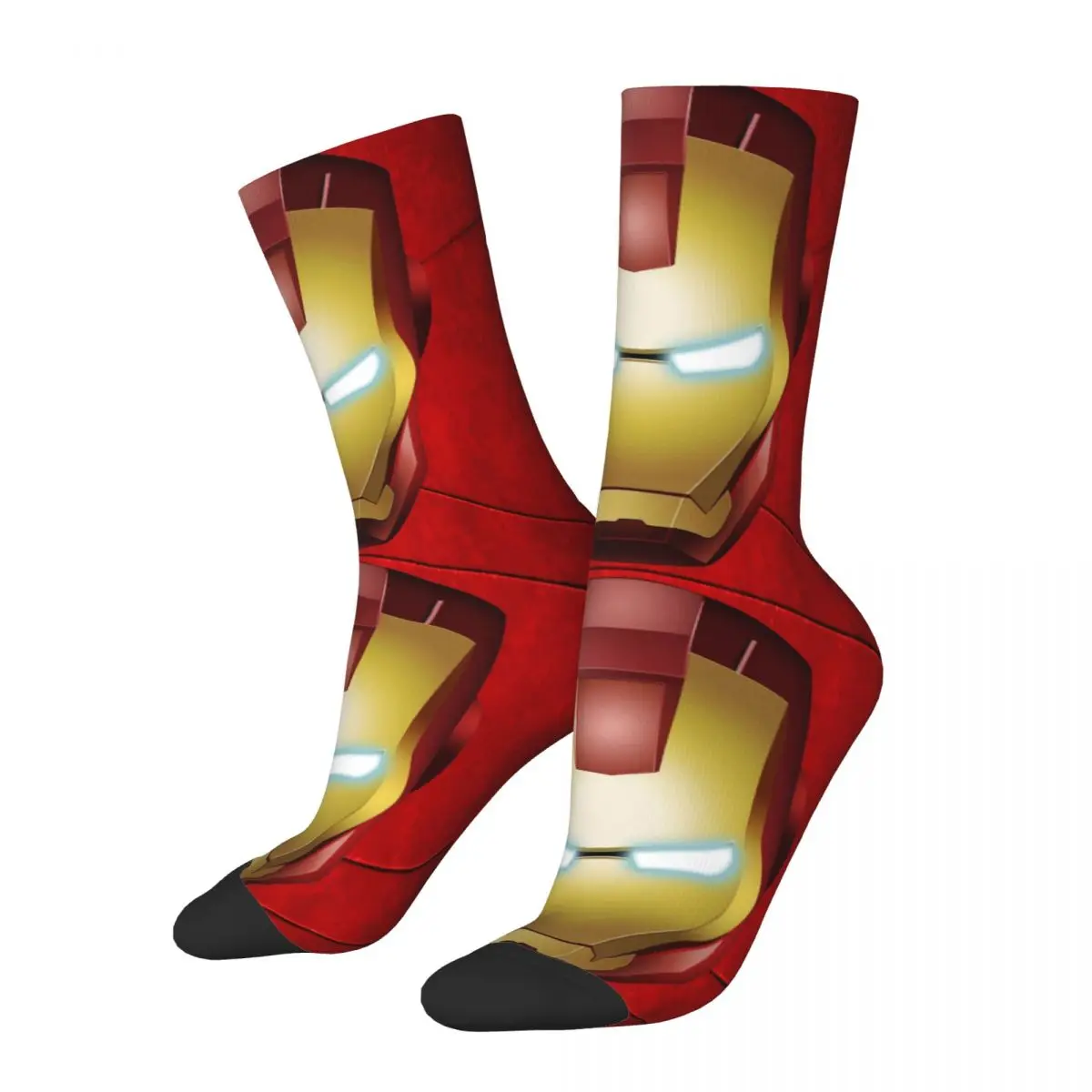 

Funny Crazy Sock for Men Mask Hip Hop Harajuku Marvel Iron Man Happy Seamless Pattern Printed Boys Crew compression Sock Casual