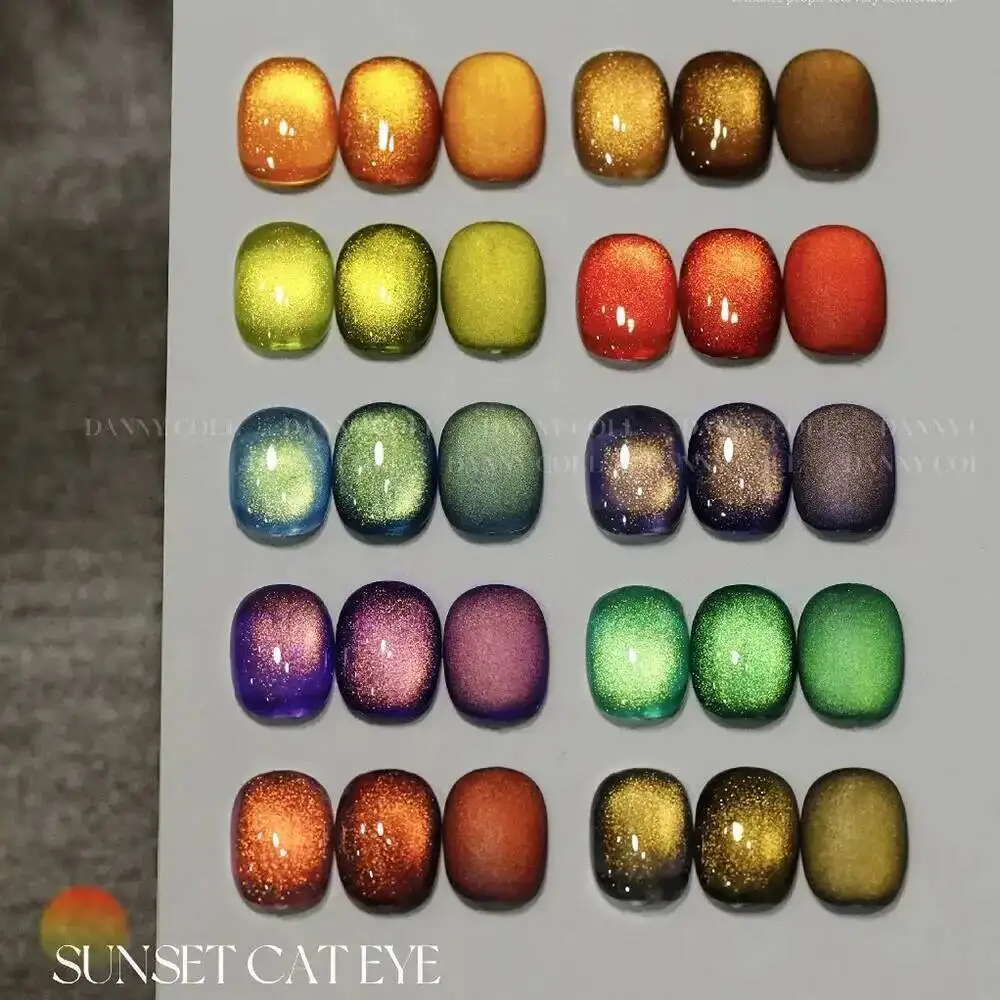 Conjunto de Esmalte em Gel 9D Cat Eye com Cartela de Cores, Semi-Permanente, Híbrido, Brilhante, UV LED para Design de Unhas - Oferta Imperdível
