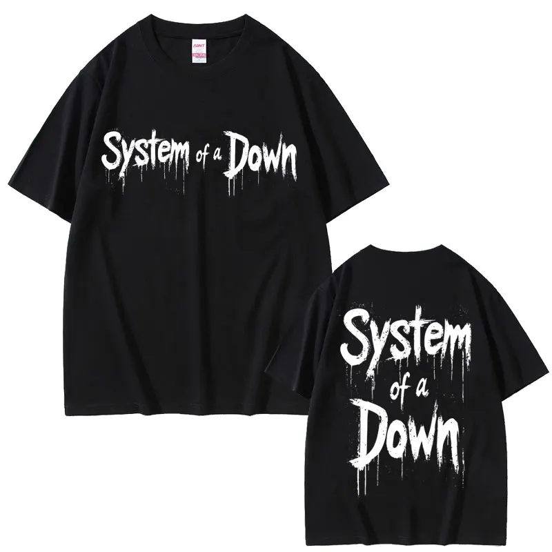 

Alternative Metal Rock Band System of A Down Logo Graphic T-shirt Men Oversized T Shirts Men's Casual Cotton Vintage T-shirts