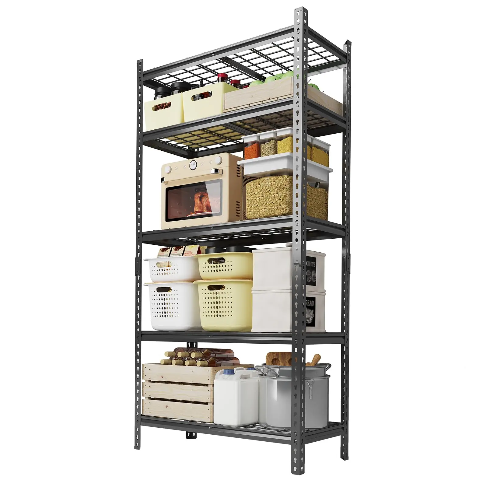 

5-Tier Storage Shelves,Heavy Duty Garage Storage Shelving,Industrial Steel Organizer,Adjustable Metal Shelves,2000 Lbs