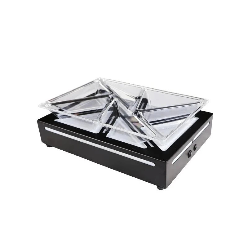 

Светящаяся тарелка для фруктов и закусок LED для баров, караоке и ночных шоу, круглая сетчатая тарелка для фруктов, креативная тарелка для закусок