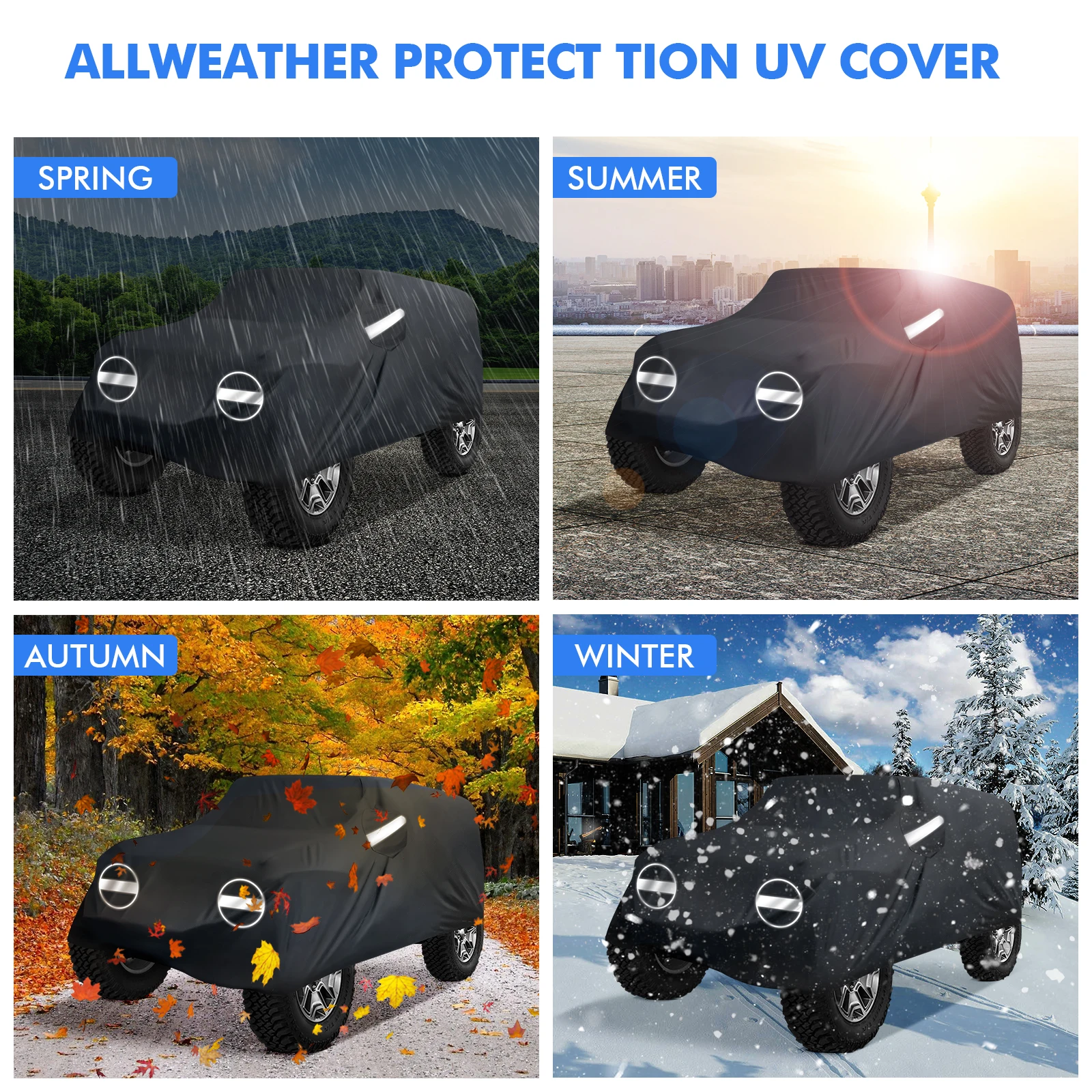 Car Covers Outdoor Protection 210D Full Exterior Snow Sun Rain Dust proof Auto SUV Cover For Jeep Wrangler Two/Four-door Version