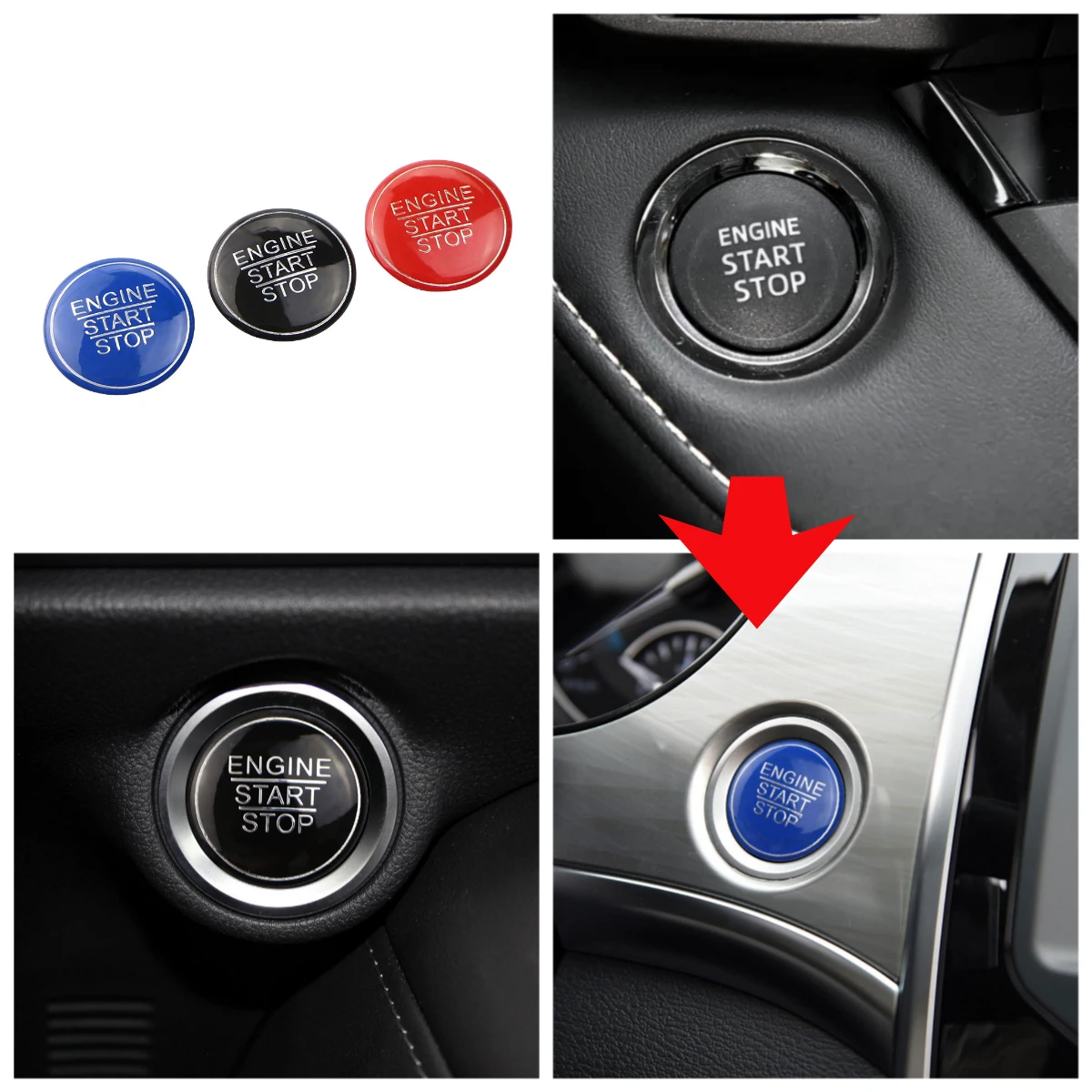 

Для Toyota RAV4 2016-2022 CHR C-HR Camry Corolla Prius Smart Ignition Key Ring Защитная крышка Наклейка Аксессуары