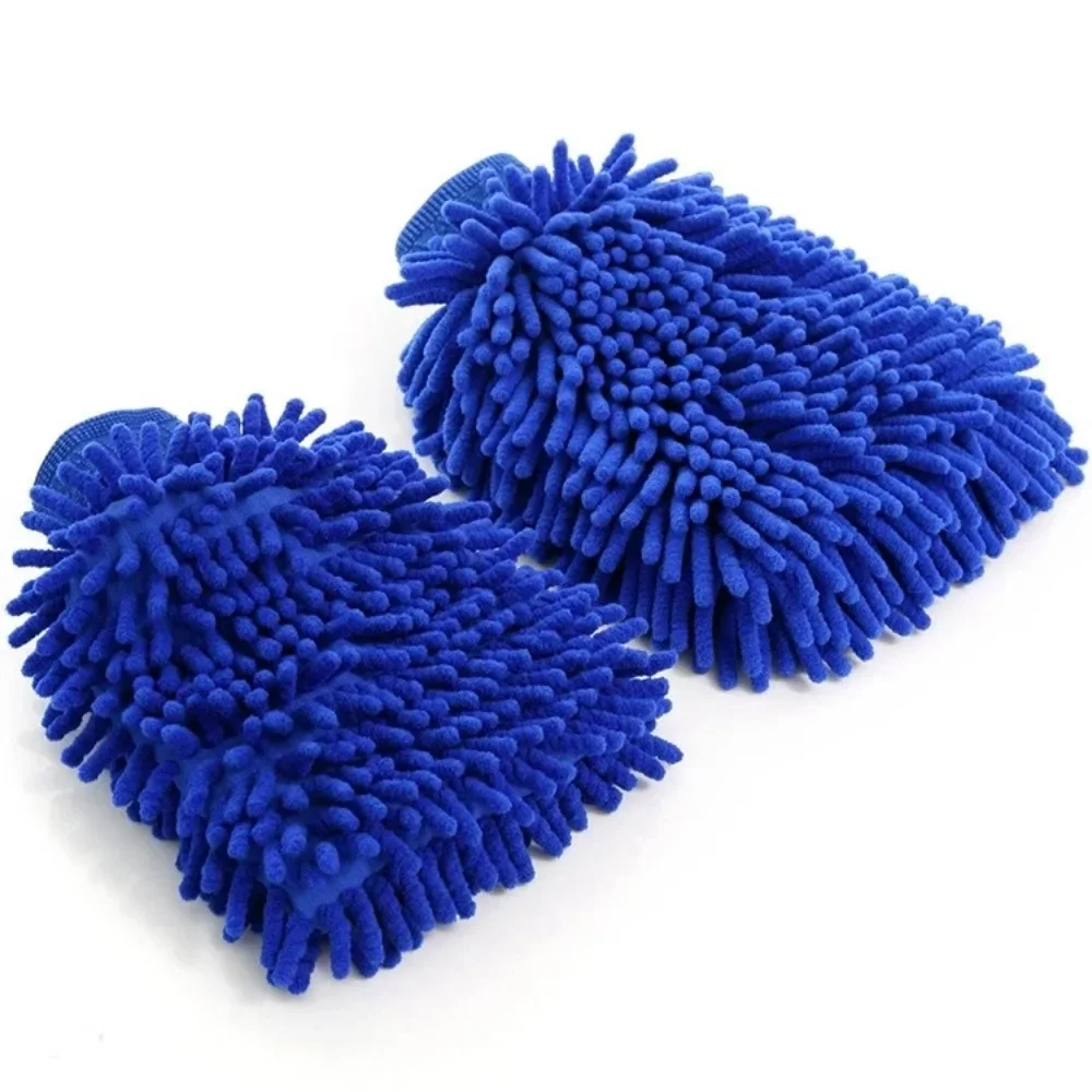 1/2pcs Car Washing Gloves Waterproof Microfiber Chenille Gloves Car Cleaning Mitt Detailing Brush Auto Care Double-faced Glove