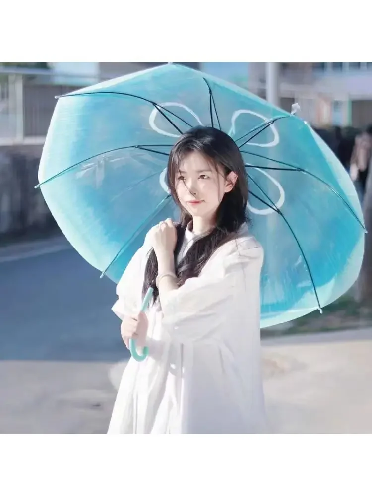 Japanese Sea Moon Jellyfish Umbrella Gradual Transparent Umbrella Rain Rain Rain Gear Girl Simple Small Fresh Umbrella