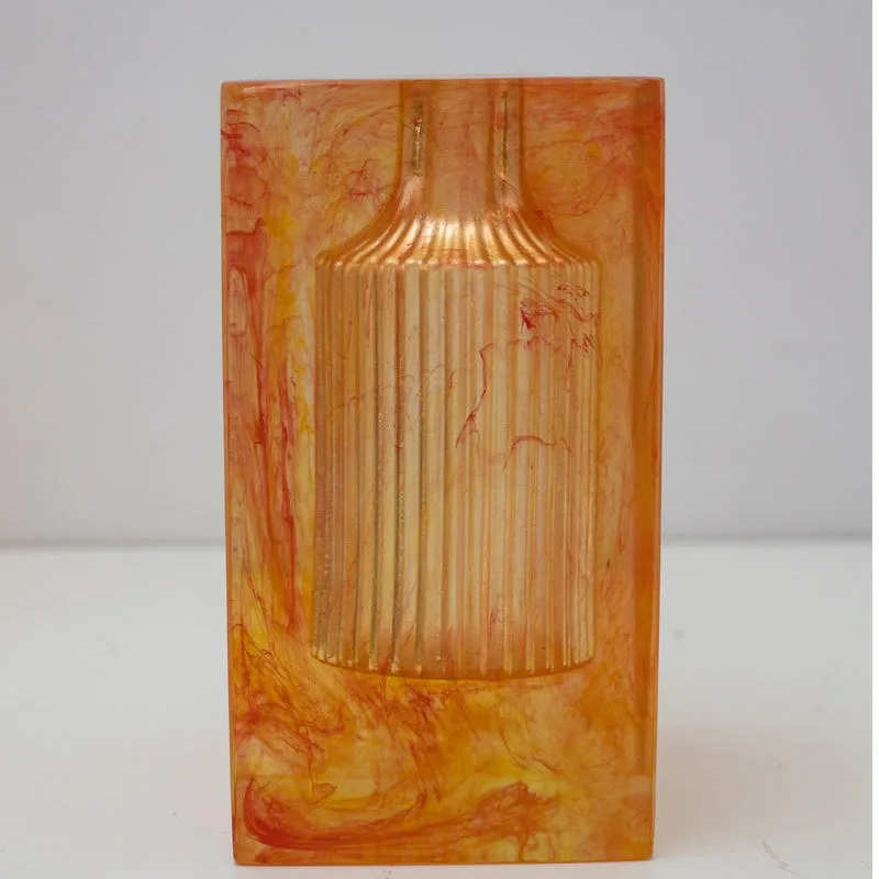 Platinum art vase transparent light luxury ornament transparent resin process high value flower ware imitation crystal artwork