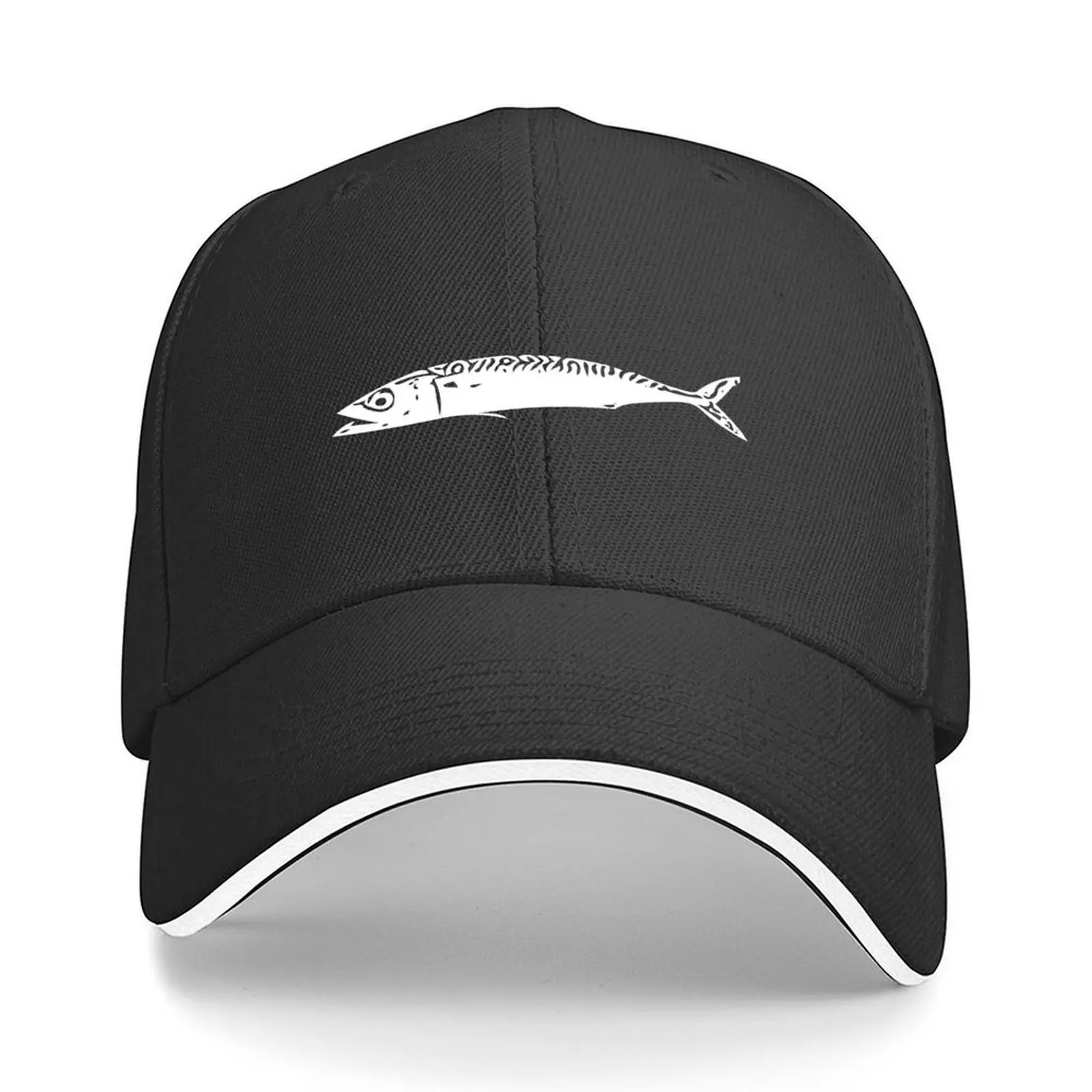 

Pacific Chub Mackerel White Design Baseball Cap Streetwear fashionable Golf derby hat Women's Golf Clothing Men's