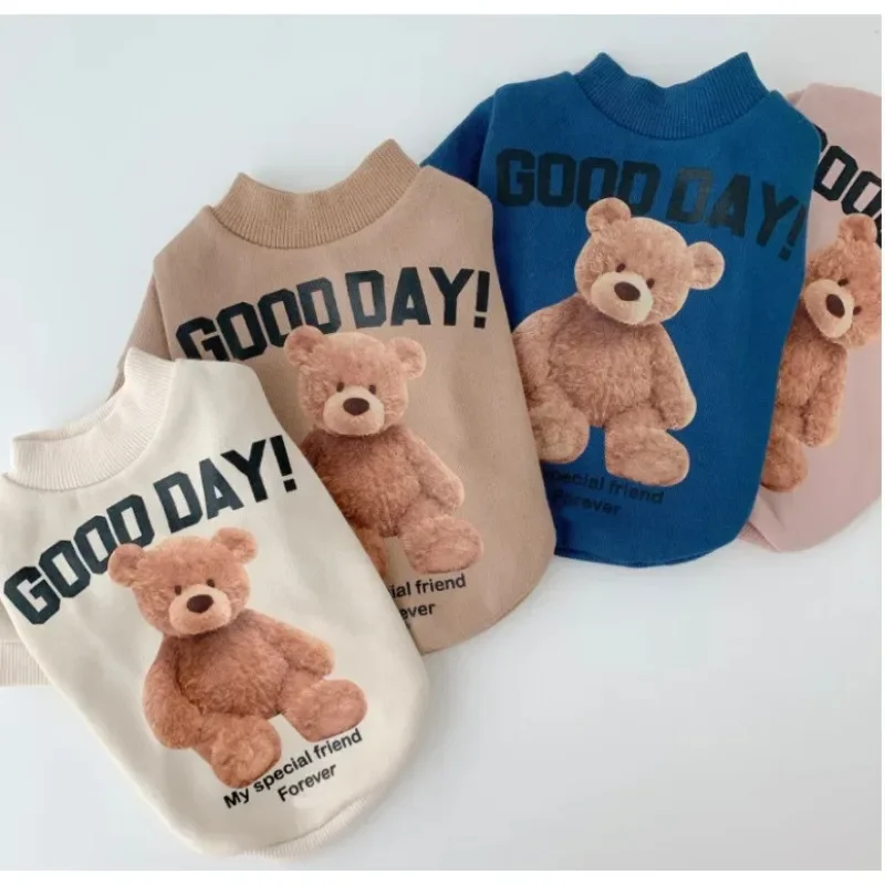 

Cute Autumn and Winter Warm Korean Version Dog Cat Pet Teddy Clothing Supplies Than Bear Law Fight Fleece Hoodie Dog Accessories