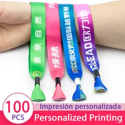 Braccialetto in Nylon con stampa personalizzata da 100 pezzi cordino a nastro stampato personalizzato catena colorata personalizzata per Festival con lettera con Logo