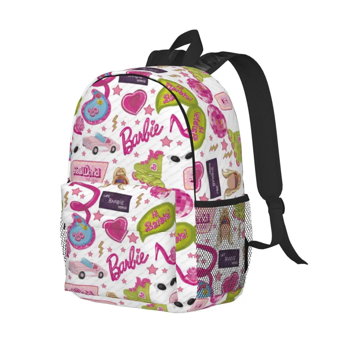 Barbie New Fashion High Capacity Waterproof College Backpack Trendy Laptop Travel Book Bag 15inch