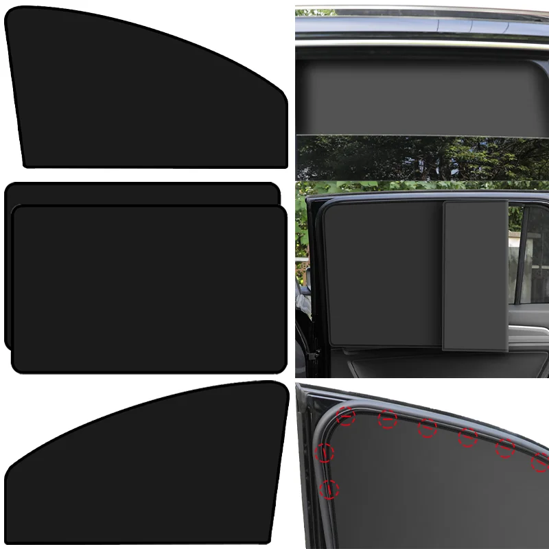 Car Magnetic Sunshade High Quality UV Protection Anti-direct Sun Cars Window Curtain Double Side Protector Auto Accessories