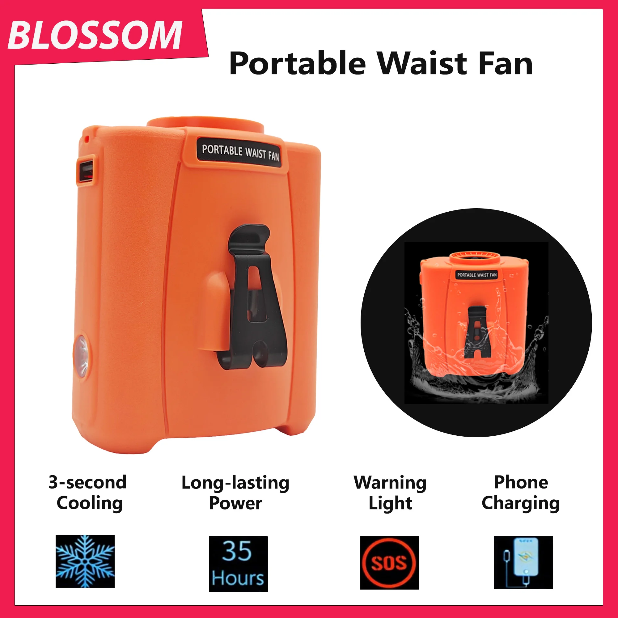 

Портативный поясной вентилятор, 5-скоростной персональный вентилятор, перезаряжаемый подвесной шейный вентилятор со светодиодным дисплеем для занятий спортом на открытом воздухе, работы на месте