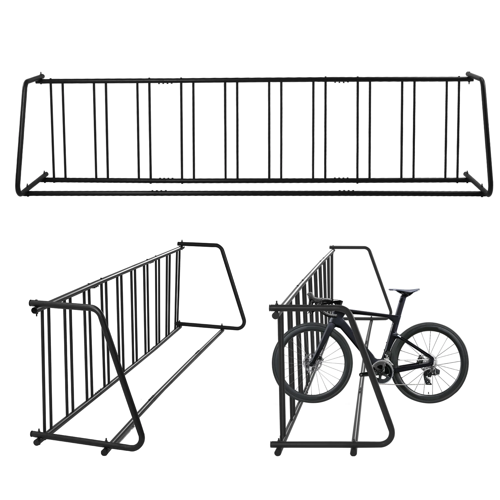 

Bike Parking Rack Dual Sided Fits 12-29in Tires Garage Bike Storage Stand for 10 Holders for Garage Retail School Backyard Shop