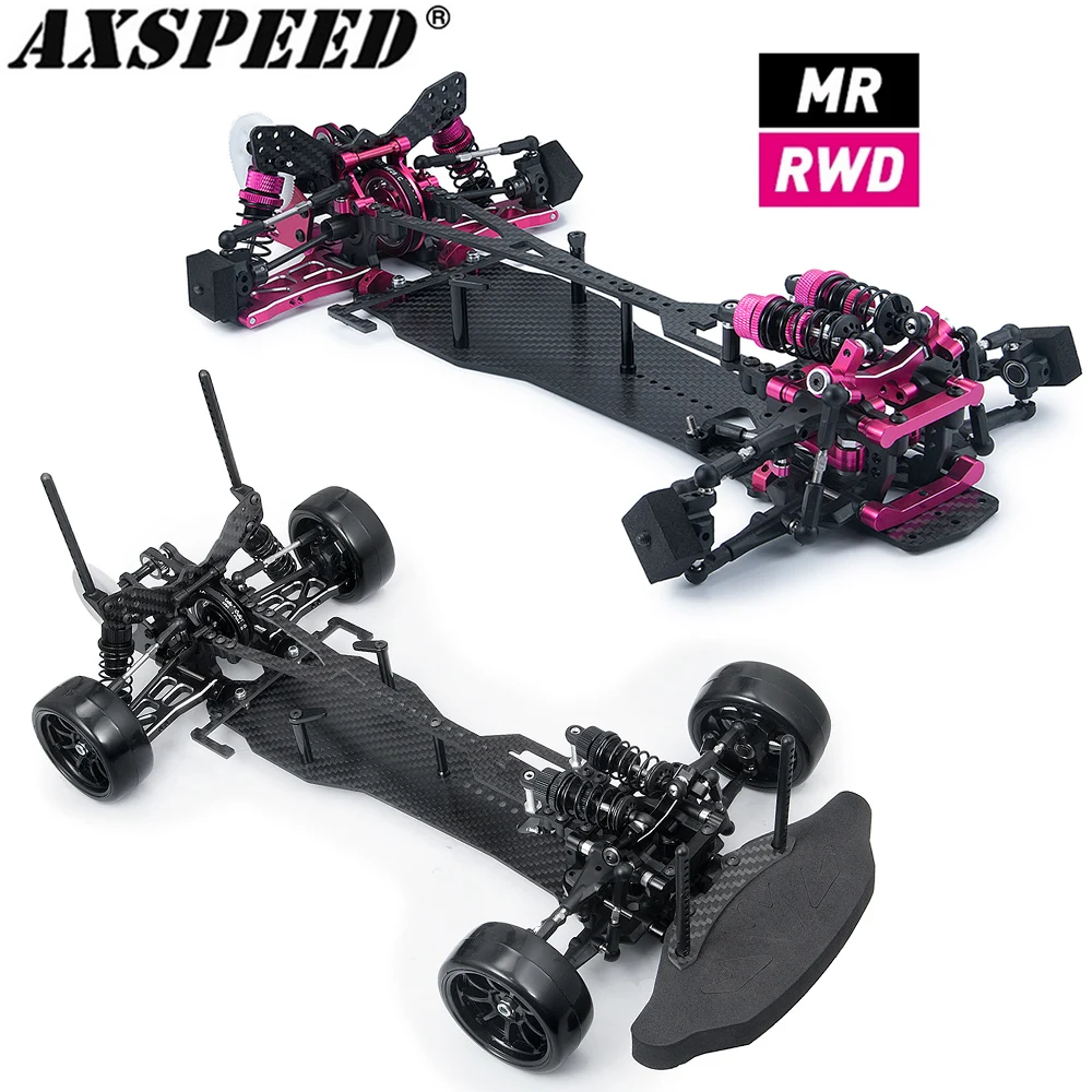 AXSPEED Alloy & CF Chassis Sakura D5S Frame Kit Remodel Belt Drive 1/10 RWD MR Rear Wheel Drive Drift Car Upgrade Parts