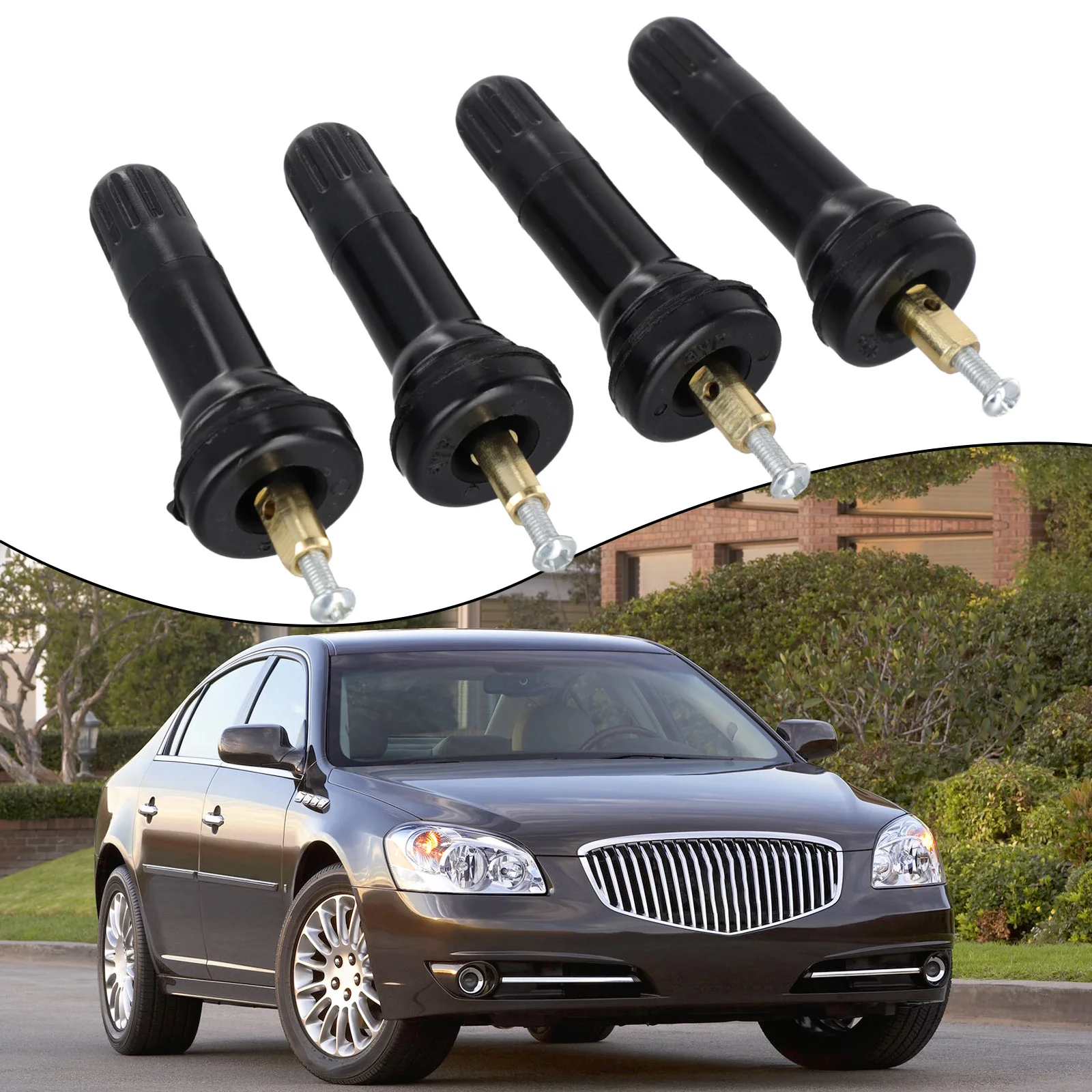 

4PCS TPMS Tire Pressure Sensor Rubber Valve Stem For GMC For Cadillac For Chevy TPMS Tire Pressure Sensor Rubber