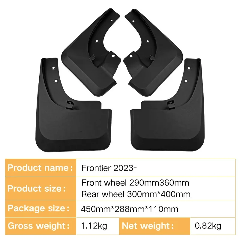 For Nissan Frontier 2023 Navara low profile fender tiles front and rear auto accessories fender flares mud flaps