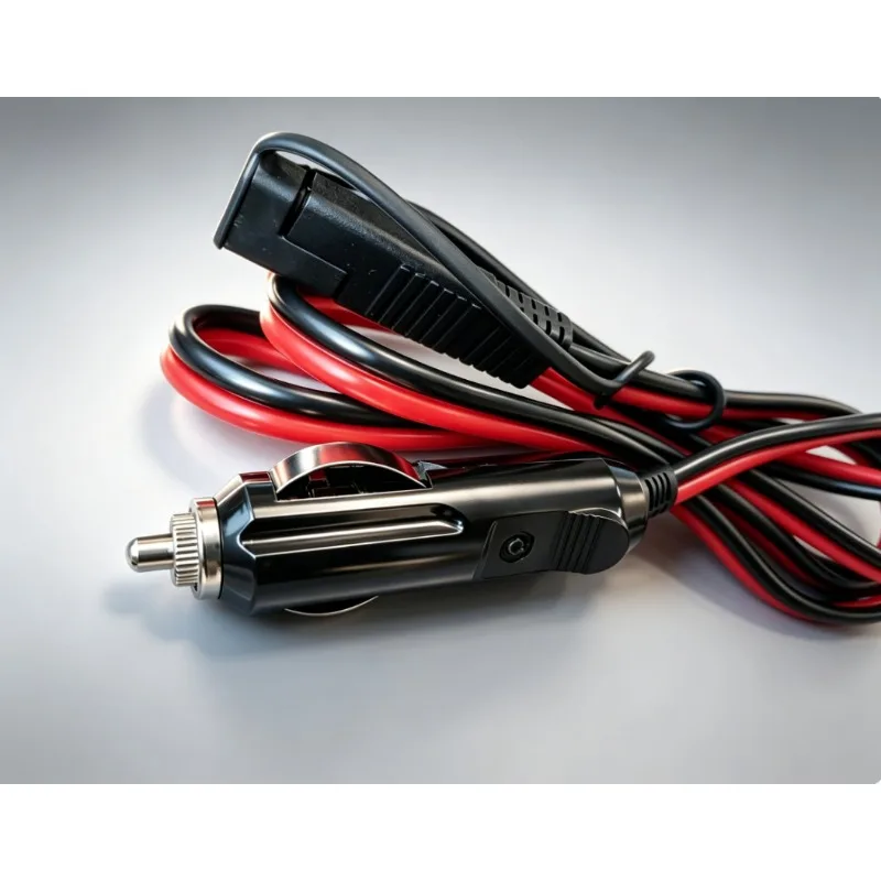 12AWG 1M SAE to Cigarette Lighter Extension Cord Solar Panel Battery Charging Cable with 8 Cable Clips for Auto RV Motorcycle view 4