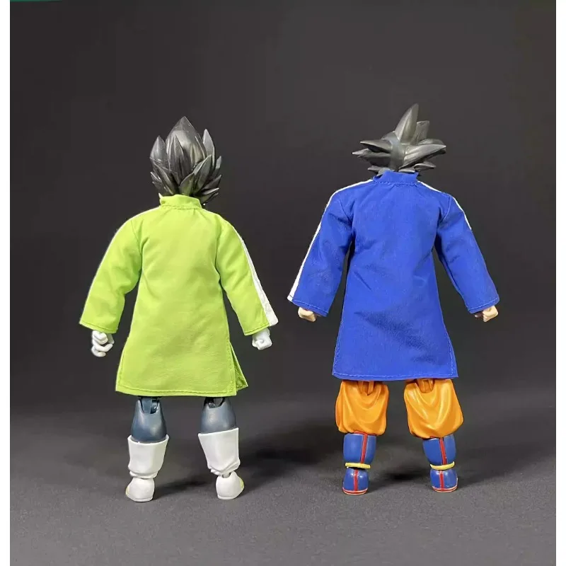 Handmade SHF 1/12 Scale Anime Dragon Ball Sun Wukong Cold Suit Coat Clothes Set Accessories Fit Action Figures Body Model