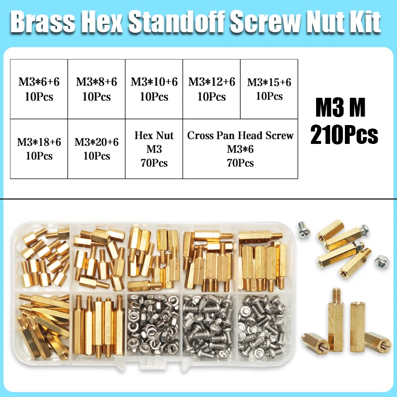 390p Sechskant Messing Männlich Weiblich Abstandshalter Schraube Mutter Bord Rack Stud Sechskant Gewinde Säule PCB Säule Motherboard Abstandshalter Bolzen – Detail 12