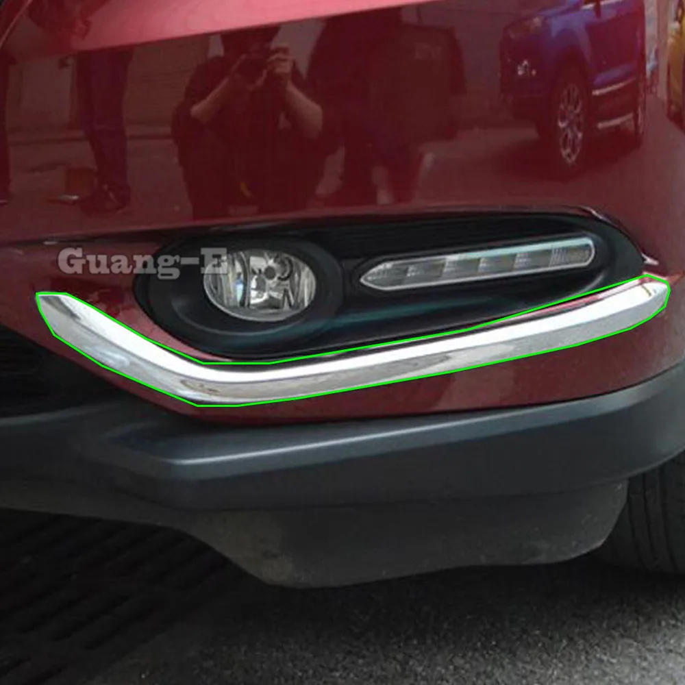 

Для Honda HR-V HRV Vezel 2014 2015 2016 2017 2018 автомобильная головка кузова, передняя противотуманная фара, рамка, наклейка, стиль, угловая хромированная отделка из АБС-пластика