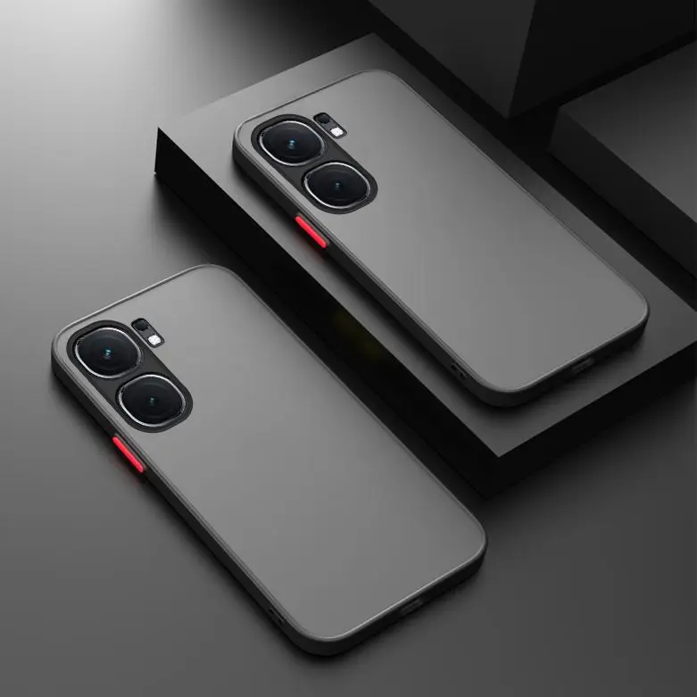 Shockproof Funda For IQOO Neo 11 10 pro plus +15 13 z10 turbo Case Stand Holder Matte Leather Protection Phone Cover