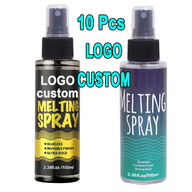 

Lace Melting Spray And Holding Spray Logo Customize 10Pcs Extreme Hold Glueless Melting Spray For Lace Wigs 100Ml Wig Glue Spray