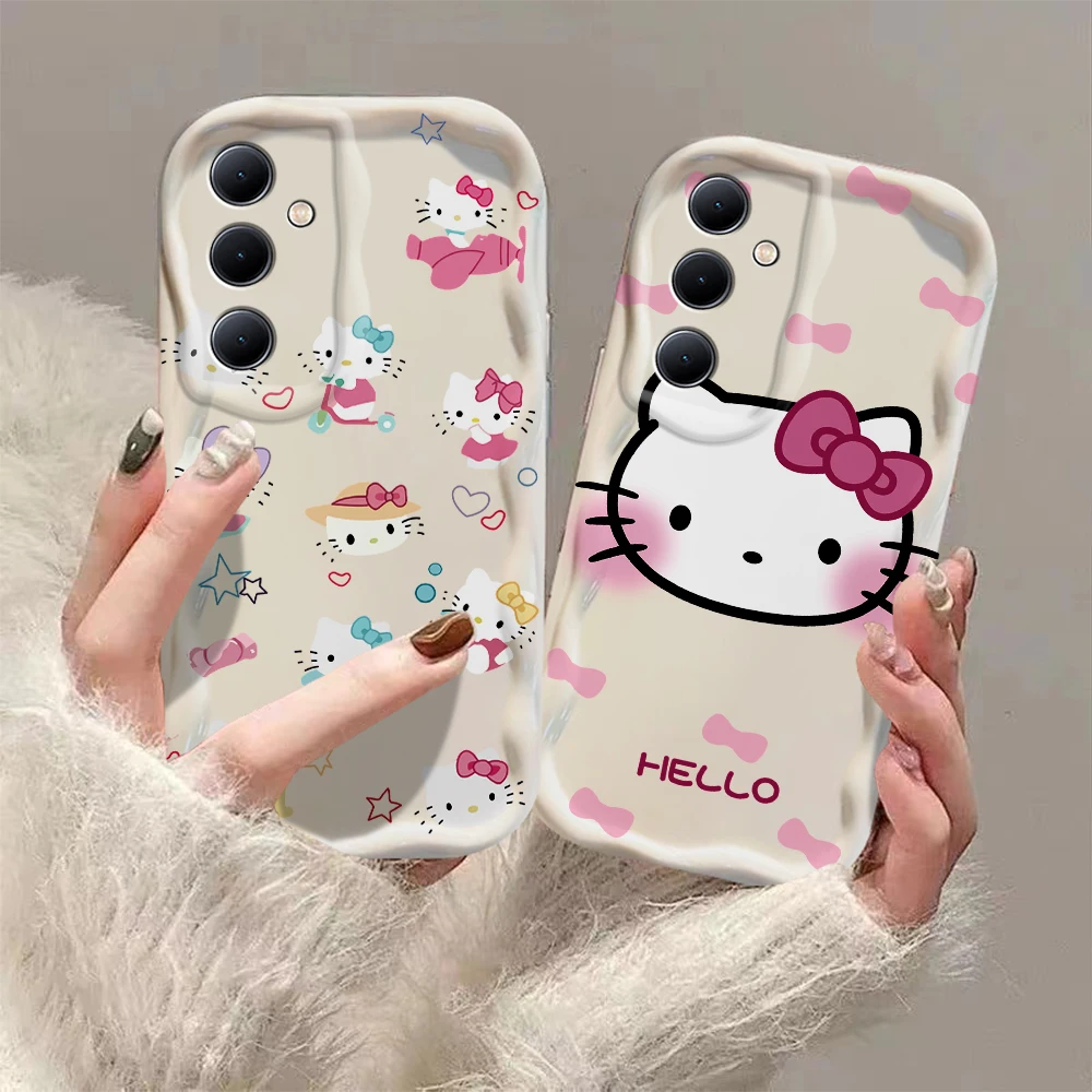 

Cute Pink Hello Kitty 3D Wave Case For Samsung A73 A72 A71 A55 A54 A53 A35 A34 A33 A25 A24 A23 A15 A14 A13 A05 A04 4G 5G Cover