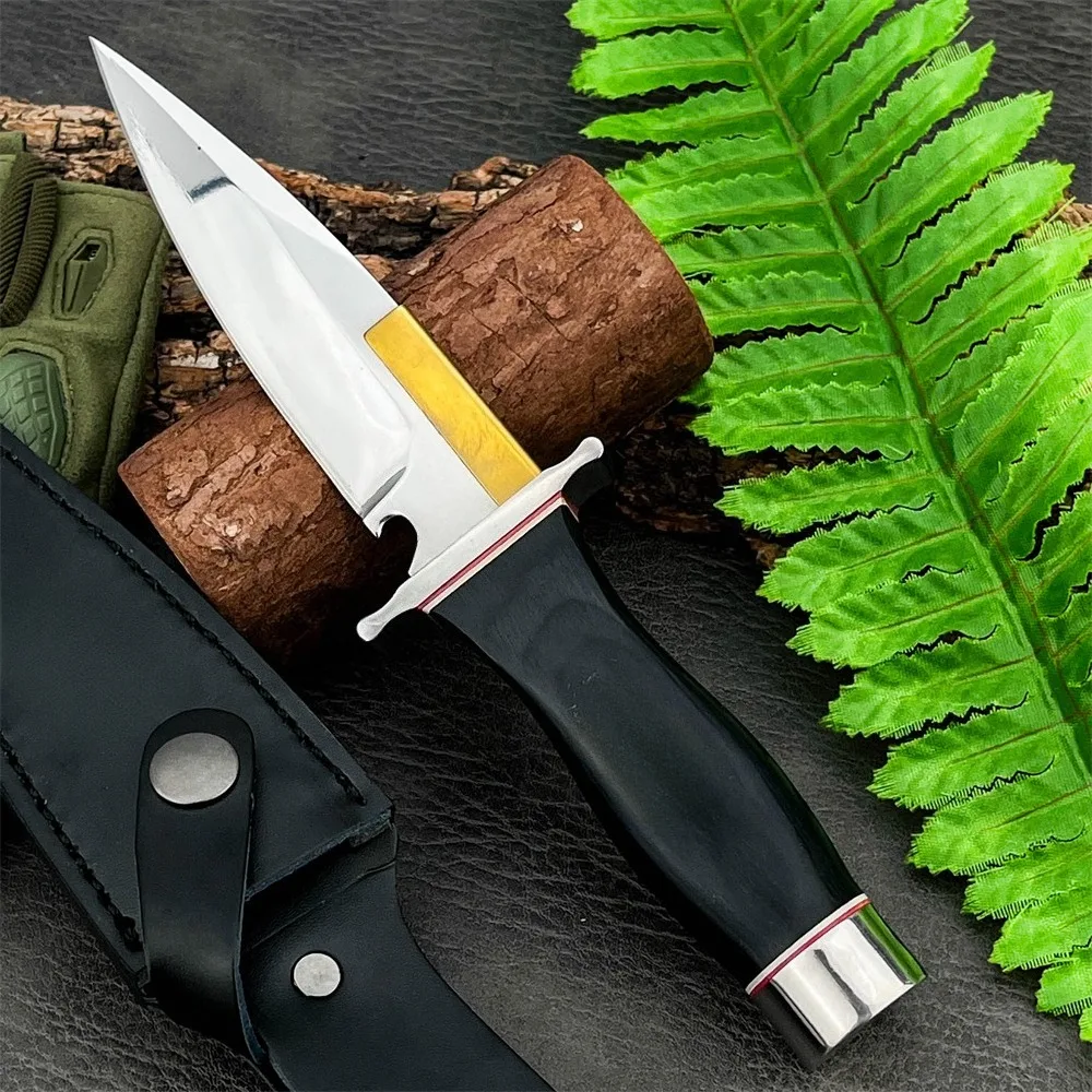

Компактный нож для выживания в оболочке с фиксированным лезвием, лезвие 9Cr13Mov, черная ручка, портативный нож для кемпинга, EDC, инструмент для рыбалки в виде куща