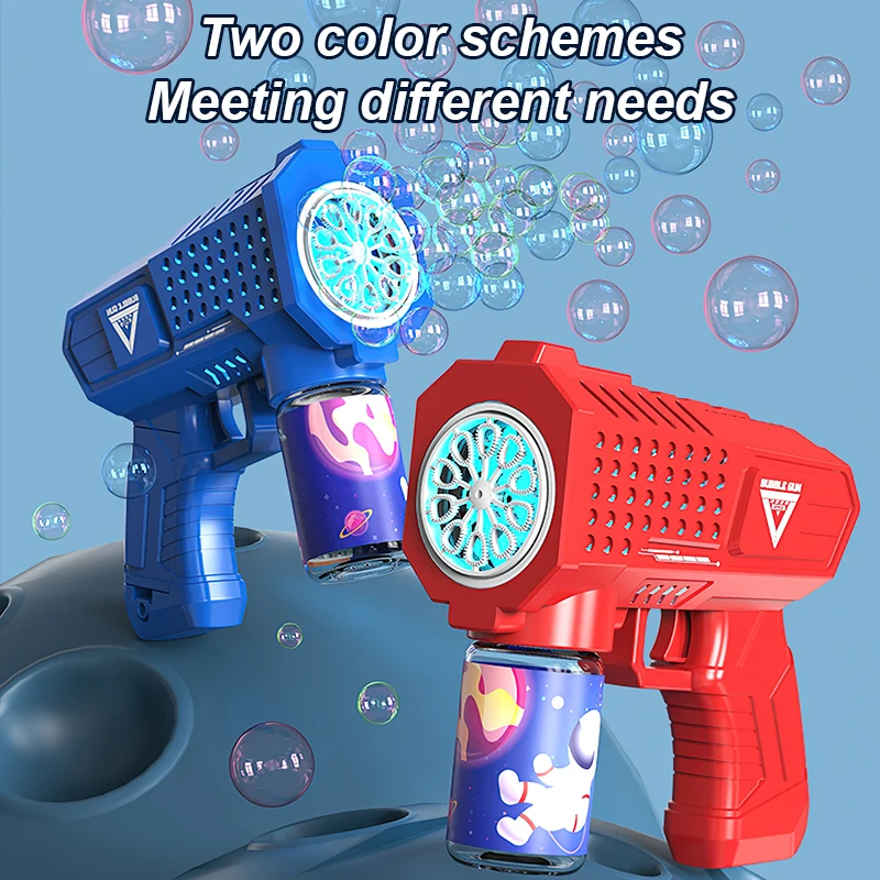 Pistolet à bulles Gatling pour enfants, 10 trous, entièrement automatique, machine à bulles sans batterie ni eau à bulles